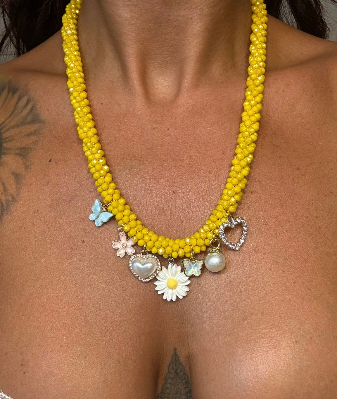 Collana perline gialle Margherita