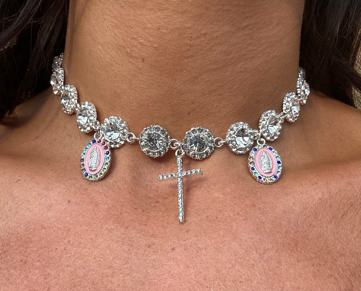 Girocollo 3 charm argento
