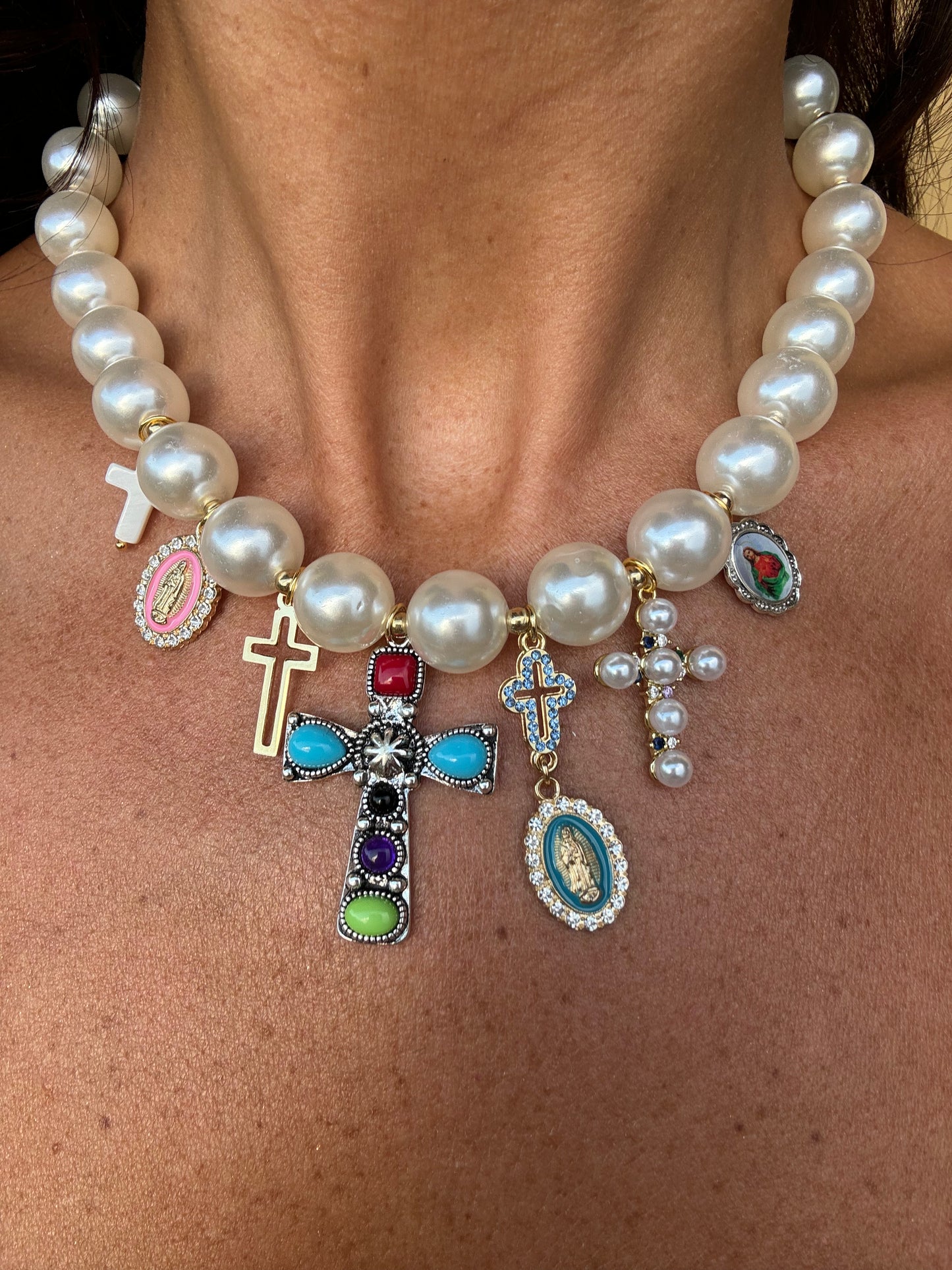 Collana croci e madonnine