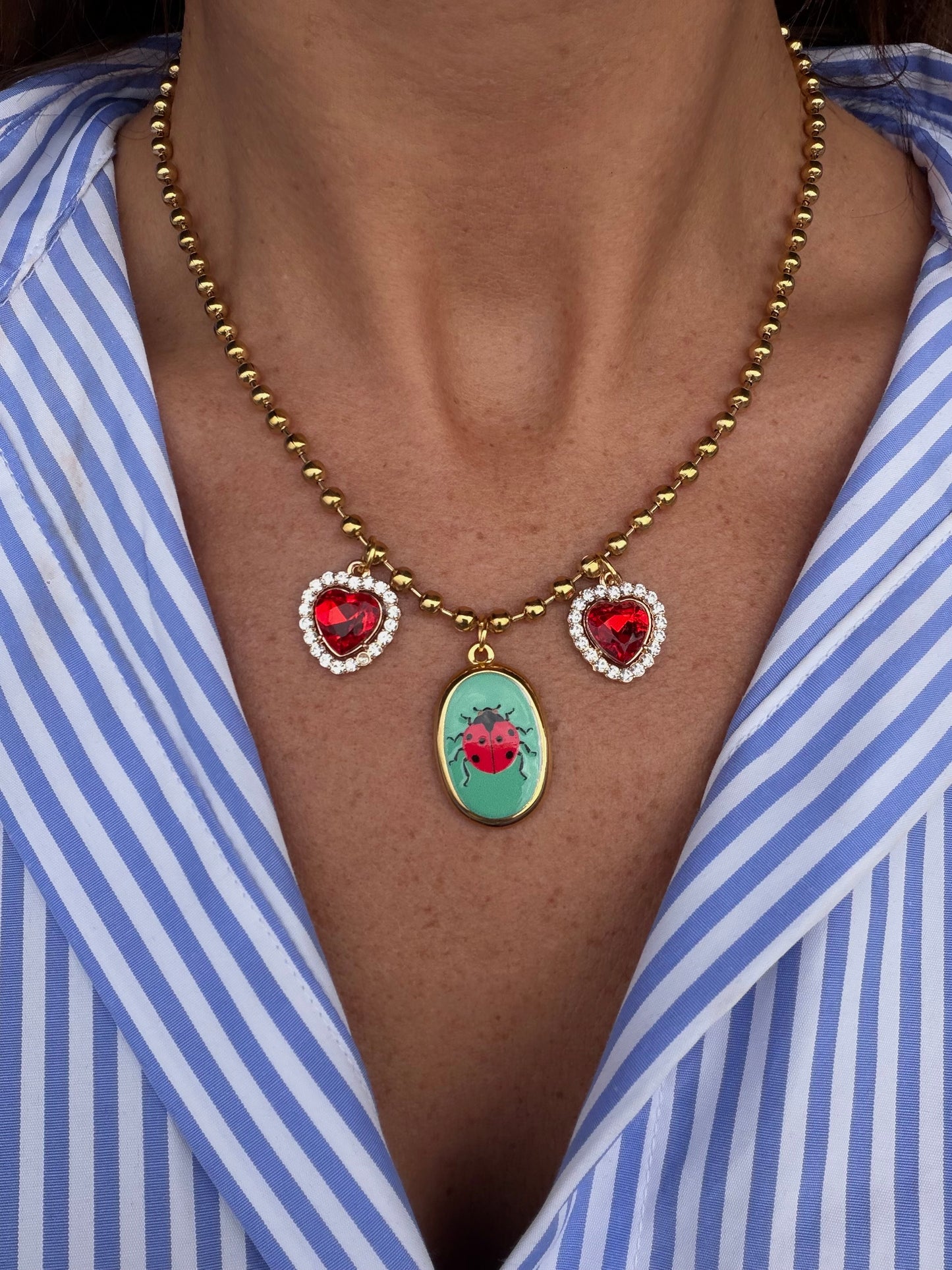 Collana 3 charm Coccinella 🐞